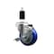 Service Caster 3.5'' Blue Poly Swivel 1-3/8'' Expanding Stem Caster with Brake SCC-EX20S3514-PPUB-BLUE-TLB-138 - alternate 1
